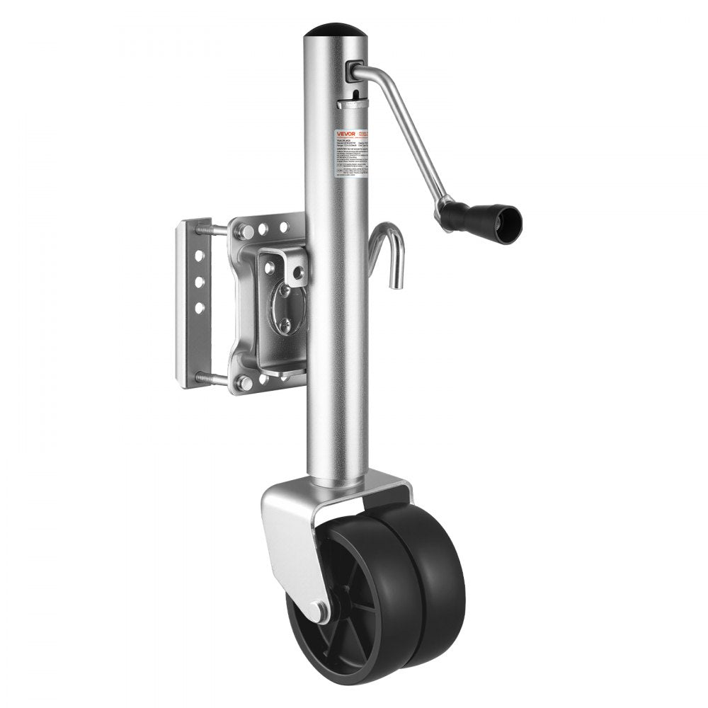 VEVOR Trailer Jack with Wheel, 1500 lbs Load Capacity, Heavy Duty Swivel Boat Trailer Jack with PP Single Wheel & Ergonomic Handle, 12-inch Lift, Fit for RVs, Boats, Horse Trailers, Utility Trailers