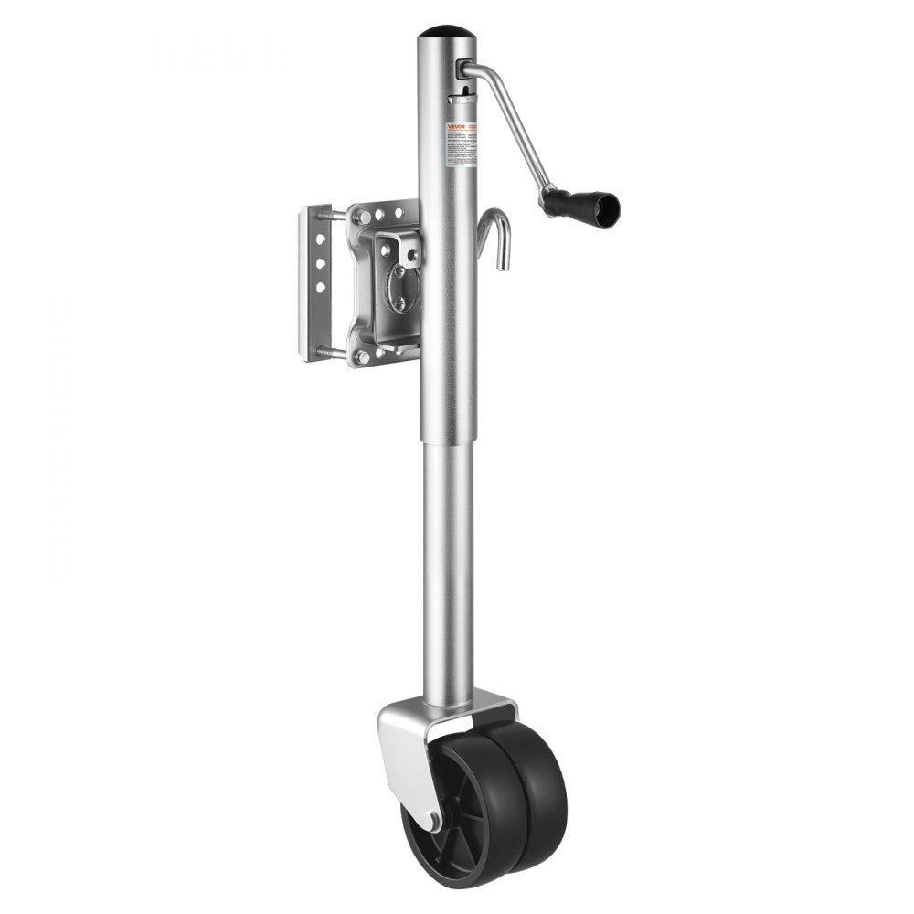 VEVOR Trailer Jack with Wheel, 1500 lbs Load Capacity, Heavy Duty Swivel Boat Trailer Jack with PP Single Wheel & Ergonomic Handle, 12-inch Lift, Fit for RVs, Boats, Horse Trailers, Utility Trailers