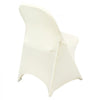 VEVOR Stretch Spandex Folding Chair Covers, Universal Fitted Chair Cover, Removable Washable Protective Slipcovers, for Wedding, Holiday, Banquet, Party, Celebration, Dining (30PCS Ivory White)