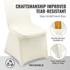 VEVOR Stretch Spandex Folding Chair Covers, Universal Fitted Chair Cover, Removable Washable Protective Slipcovers, for Wedding, Holiday, Banquet, Party, Celebration, Dining (50PCS Beige)