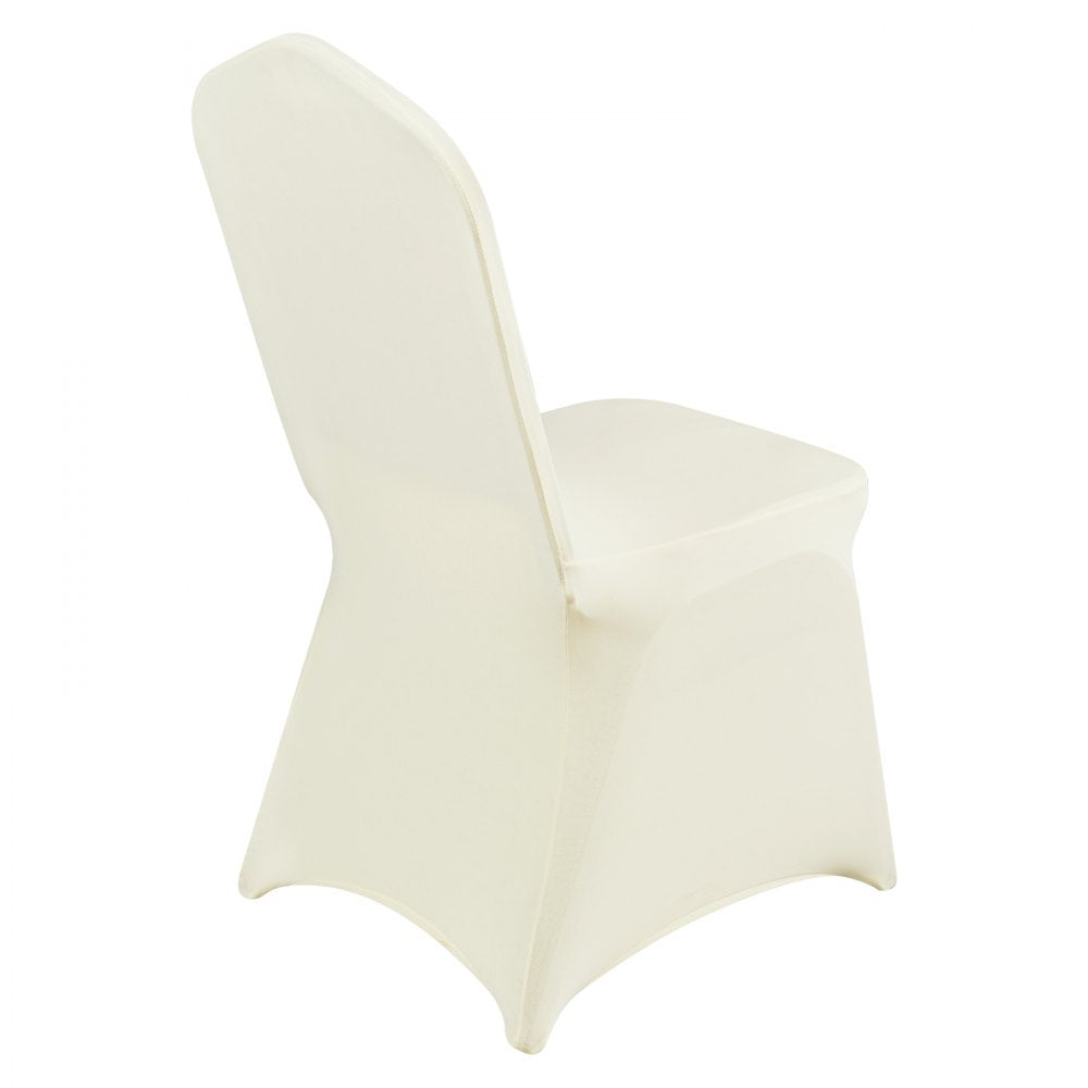 VEVOR Stretch Spandex Folding Chair Covers, Universal Fitted Chair Cover, Removable Washable Protective Slipcovers, for Wedding, Holiday, Banquet, Party, Celebration, Dining (50PCS Beige)