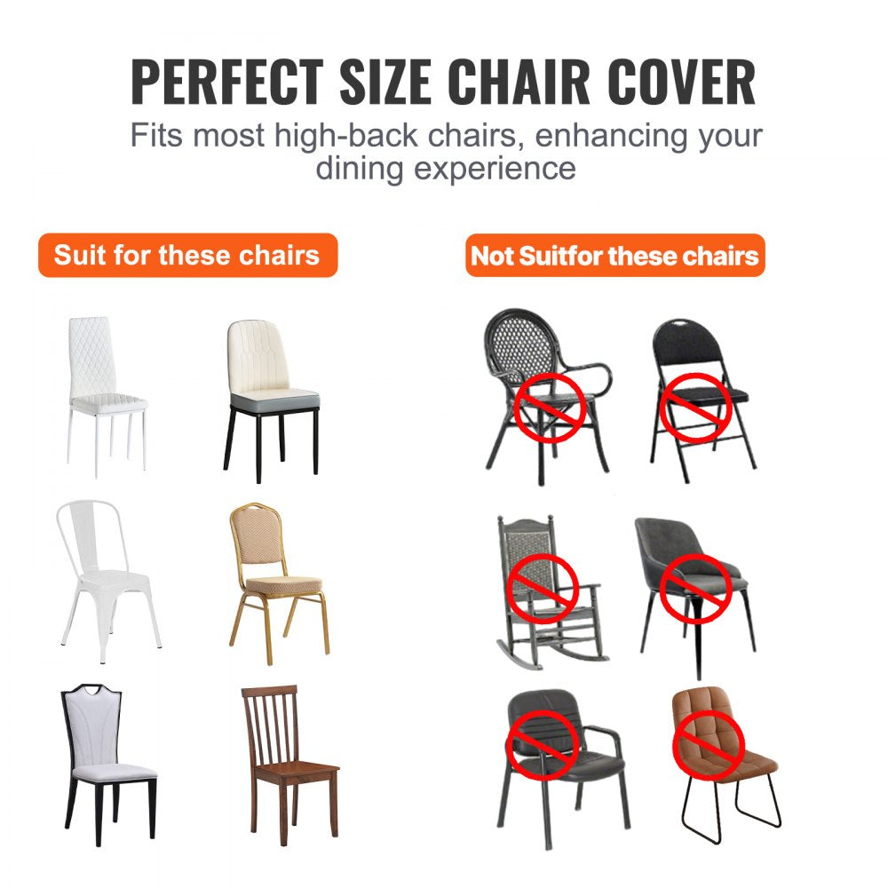 VEVOR Stretch Spandex Folding Chair Covers, Universal Fitted Chair Cover, Removable Washable Protective Slipcovers, for Wedding, Holiday, Banquet, Party, Celebration, Dining (12PCS White)