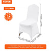VEVOR Stretch Spandex Folding Chair Covers, Universal Fitted Chair Cover, Removable Washable Protective Slipcovers, for Wedding, Holiday, Banquet, Party, Celebration, Dining (12PCS White)