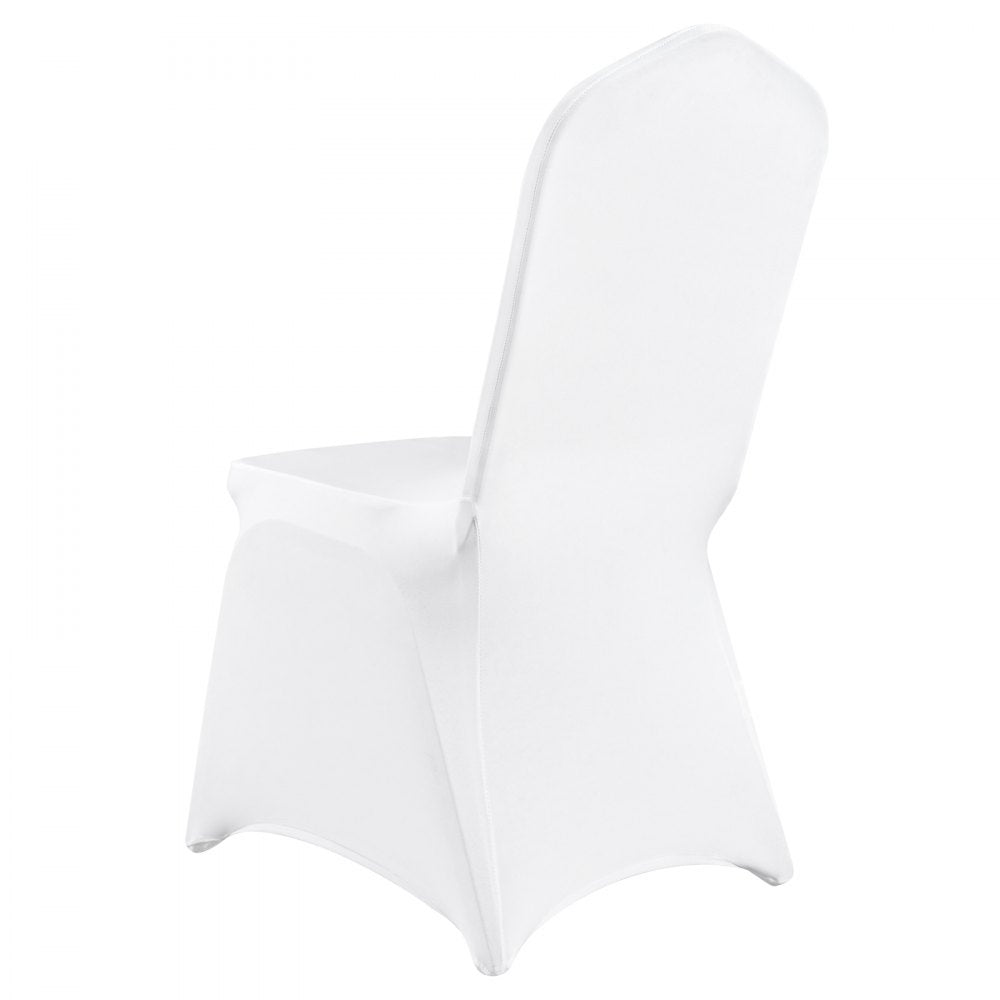 VEVOR Stretch Spandex Folding Chair Covers, Universal Fitted Chair Cover, Removable Washable Protective Slipcovers, for Wedding, Holiday, Banquet, Party, Celebration, Dining (12PCS White)