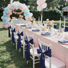VEVOR Satin Chair Sashes Bows, 50PCS Chair Ribbon Ties Back Sash, 7 x 108 inch, Navy Blue Wedding Reception Decoration, for Wedding Ceremony Baby Shower Party Events Banquet Chair Cover Decoration