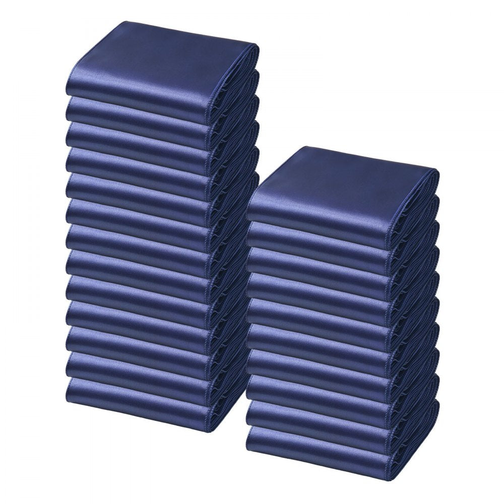 VEVOR Satin Chair Sashes Bows, 50PCS Chair Ribbon Ties Back Sash, 7 x 108 inch, Navy Blue Wedding Reception Decoration, for Wedding Ceremony Baby Shower Party Events Banquet Chair Cover Decoration