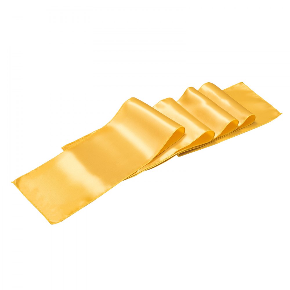 VEVOR Satin Chair Sashes Bows, 50PCS Chair Ribbon Ties Back Sash, 7 x 108 inch, Gold Wedding Reception Decoration, for Wedding Ceremony Baby Shower Party Events Banquet Chair Cover Decoration