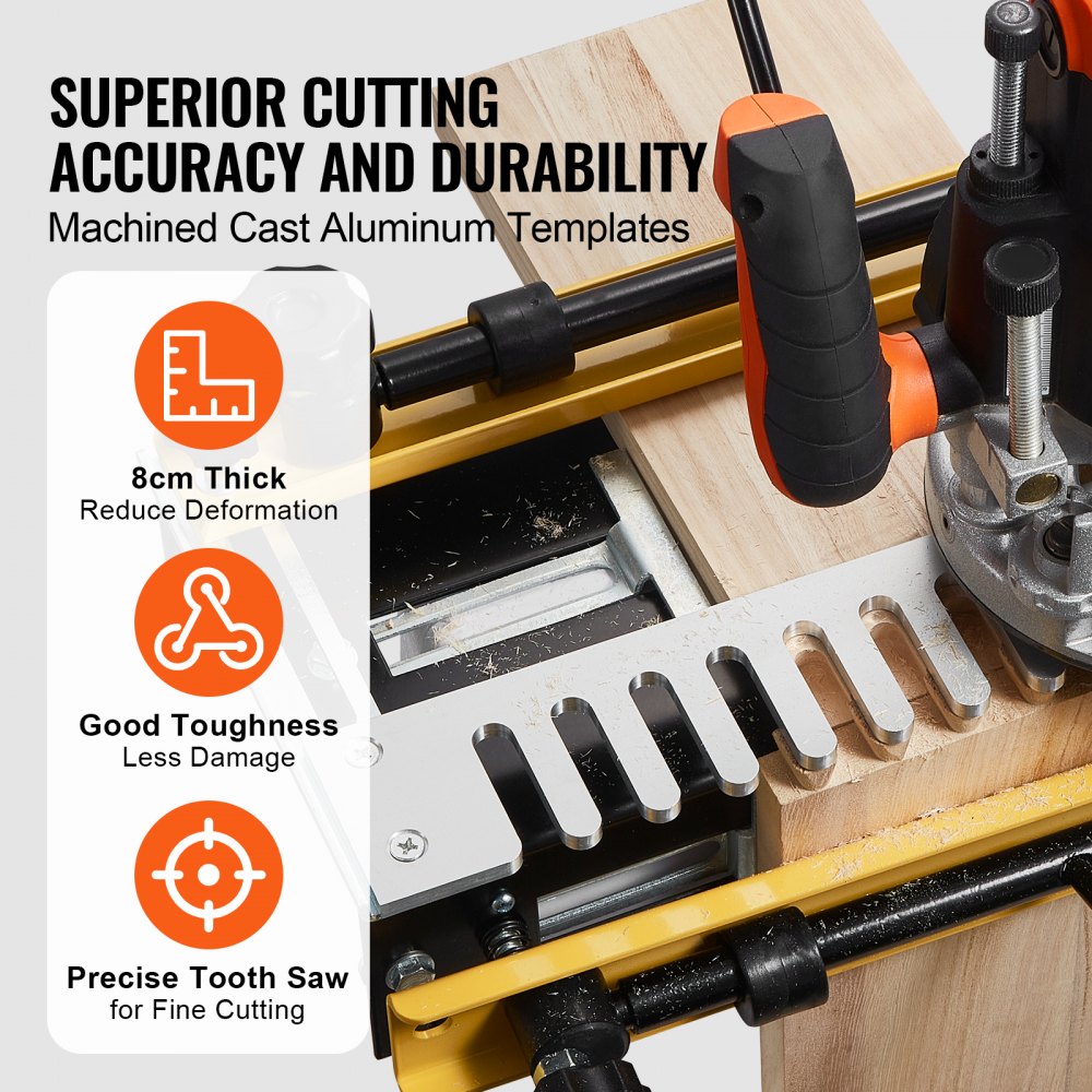 VEVOR Dovetail Jig, 12 in Width, Dove Tailing Router Jigs with Router Bit & 1/2” Template, Precise Alignment Dove Tail Jig, Mortise and Tenon Jig Woodworking Tools for Furniture & Wood Cabinet Making