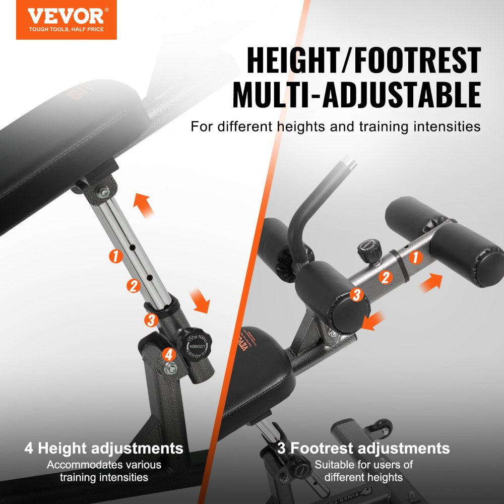 VEVOR Weight Bench, Adjustable Strength Training Bench, Press Bench for Full Body Workout, 1000 LBS Multi-Purpose Sit up Bench for Home Gym Exercise, Incline Decline Bench with Reverse Crunch Handle
