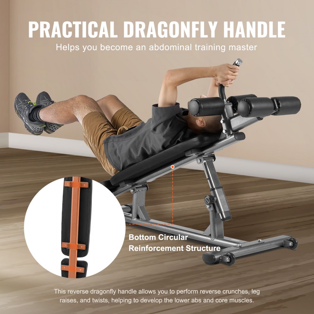 VEVOR Weight Bench, Adjustable Strength Training Bench, Press Bench for Full Body Workout, 1000 LBS Multi-Purpose Sit up Bench for Home Gym Exercise, Incline Decline Bench with Reverse Crunch Handle