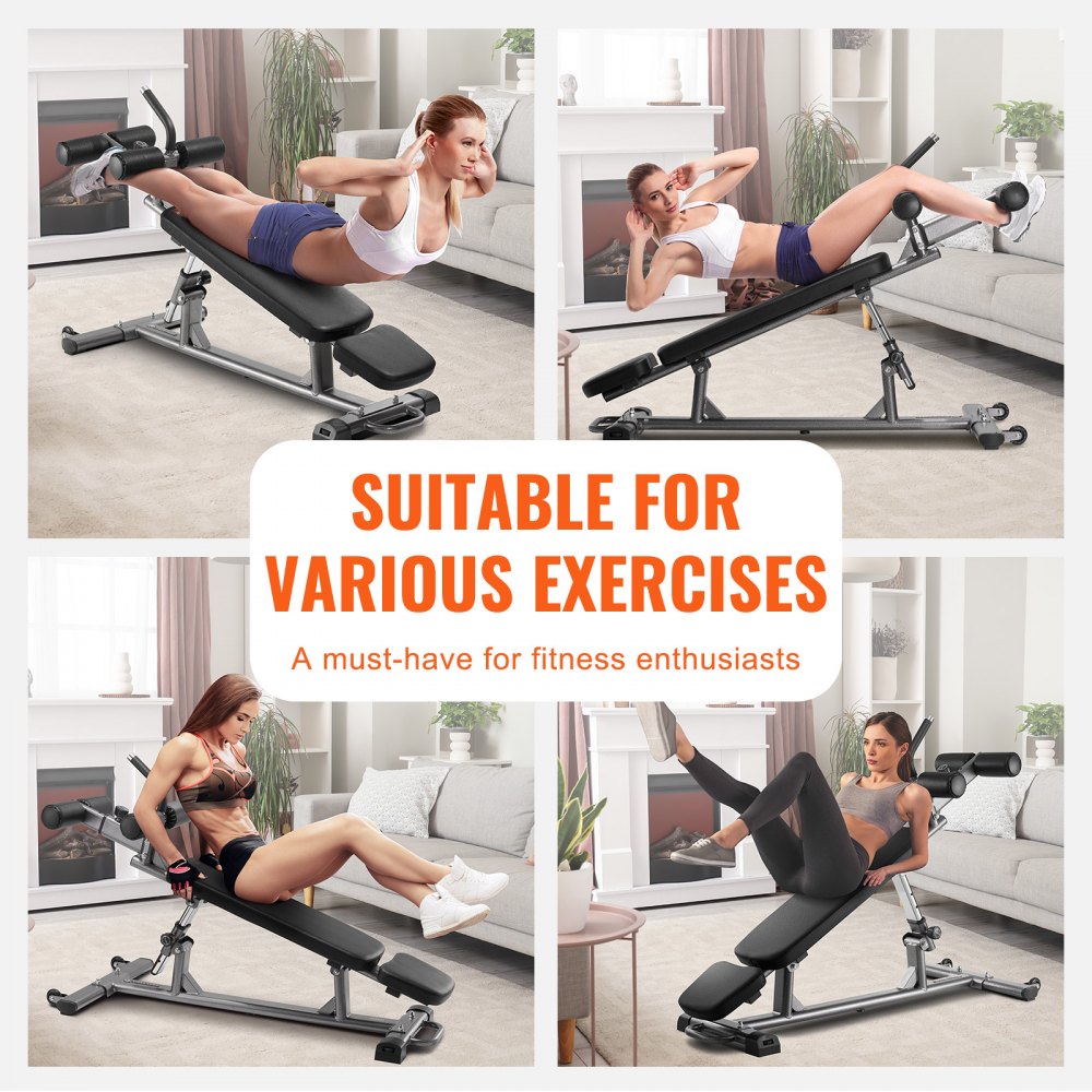 VEVOR Weight Bench, Adjustable Strength Training Bench, Press Bench for Full Body Workout, 1000 LBS Multi-Purpose Sit up Bench for Home Gym Exercise, Incline Decline Bench with Reverse Crunch Handle