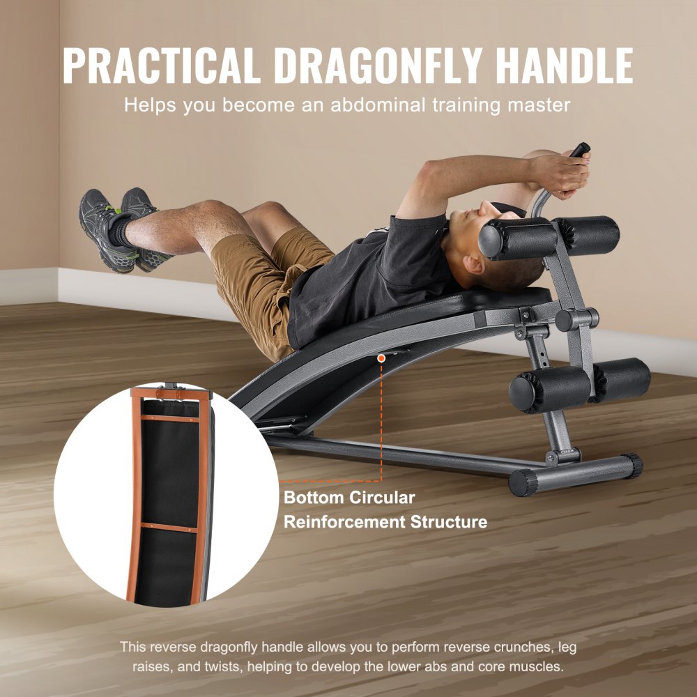 VEVOR Weight Bench, Adjustable Strength Training Bench, Press Bench for Full Body Workout, 600 LBS Multi-Purpose Sit up Bench for Home Gym Exercise, Incline Decline Bench with Reverse Crunch Handle