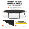 VEVOR Replacement Trampoline Mat, Jumping Mat Fits 13ft Frame, Universal Jumping Mat for 13ft Round Trampoline, Reinforce UV-Resistant Mat with Spring Tool & Durable V-Rings, Fit 7" Spring Length
