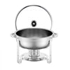 VEVOR Chafing Dish Buffet Set, 5 Qt 2 Pack, Stainless Steel Chafer with 2 Full Size Pan, Round Catering Warmer Server with Glass Lid Water Pan Folding Stand Fuel Holder, for Wedding Party Banquet, Silver