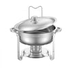 VEVOR Chafing Dish Buffet Set, 5 Qt 2 Pack, Stainless Steel Chafer with 2 Full Size Pans, Round Catering Warmer Server with Lid Water Pan Folding Stand Clip, for Weddings Parties Banquets, Silver