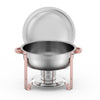 VEVOR Chafing Dish Buffet Set, 5 Qt 4 Pack, Stainless Steel Chafer with 4 Full Size Pans, Round Catering Warmer Server with Lid Water Pan Folding Stand Clip, for Weddings Parties Banquets, Rose Gold