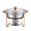 VEVOR Chafing Dish Buffet Set, 5 Qt 4 Pack, Stainless Steel Chafer with 4 Full Size Pans, Round Catering Warmer Server with Lid Water Pan Folding Stand Clip, for Weddings Parties Banquets, Rose Gold