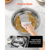 VEVOR Chafing Dish Buffet Set, 5 Qt 4 Pack, Stainless Steel Chafer with 4 Full Size Pans, Round Catering Warmer Server with Lid Water Pan Folding Stand Clip, for Weddings Parties Banquets, Silver
