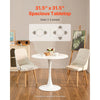 VEVOR Round Dining Table, 31.5 in Wood Table for 2-4 Person, Modern Circle Furniture, Leisure Coffee Office Tables with Pedestal Base in Tulip Design, for Home Kitchen Living Room, White(Only Table)