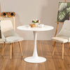 VEVOR Round Dining Table, 31.5 in Wood Table for 2-4 Person, Modern Circle Furniture, Leisure Coffee Office Tables with Pedestal Base in Tulip Design, for Home Kitchen Living Room, White(Only Table)