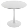 VEVOR Round Dining Table, 31.5 in Wood Table for 2-4 Person, Modern Circle Furniture, Leisure Coffee Office Tables with Pedestal Base in Tulip Design, for Home Kitchen Living Room, White(Only Table)
