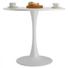 VEVOR Round Dining Table, 31.5 in Wood Table for 2-4 Person, Modern Circle Furniture, Leisure Coffee Office Tables with Pedestal Base in Tulip Design, for Home Kitchen Living Room, White(Only Table)
