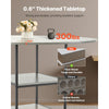 VEVOR Round Dining Table, 47 inch Wood Table for 4-6 Person, Modern Circle Dinner Furniture, Leisure Tables with Storage Shelf and Metal Legs, for Home Kitchen Living Room, Grey (Only Table)