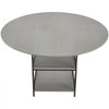 VEVOR Round Dining Table, 47 inch Wood Table for 4-6 Person, Modern Circle Dinner Furniture, Leisure Tables with Storage Shelf and Metal Legs, for Home Kitchen Living Room, Grey (Only Table)