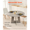 VEVOR Round Dining Table, 47 inch Wood Table for 4-6 Person, Farmhouse Circle Dinner Furniture, Rustic Leisure Tables with Thick Wooden Legs, for Home Kitchen Living Room, Grey (Only Table)