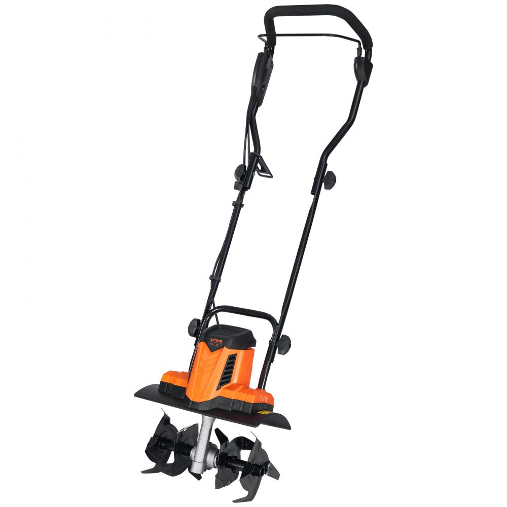 VEVOR 10 Amp Electric Tiller, 14" Tilling Width 3.94" Tilling Depth Corded Electric Tiller/Cultivator, Steel Mn Tines, Rototiller for Garden Lawn Soil Digging