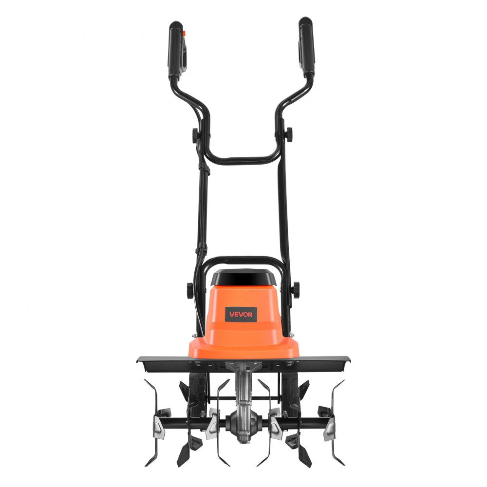 VEVOR Corded Electric Tiller, 18 Inch Tilling Width Garden Rototiller, 13.5-Amp Motor Heavy-Duty Tilling Machine, Cultivator with Steel Tines and Foldable Handle, for Lawn, Yard, and Gardening Care