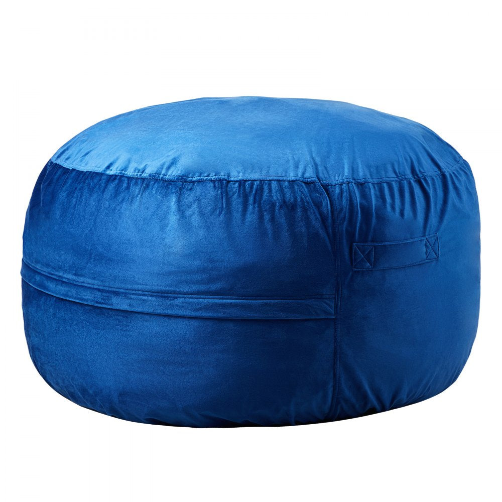 VEVOR Bean Bag Chair, 3 feet Round Bean Bag Chair with Removable and Washable Cover, 25D Memory Foam Filled with Soft and Smooth Dutch Velvet, Bean Bag for Bedroom or Playroom, Blue