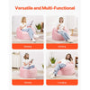VEVOR Bean Bag Chair, 3 feet Round Bean Bag Chair with Removable and Washable Cover, 25D Memory Foam Filled with Soft and Smooth Dutch Velvet, Bean Bag for Bedroom or Playroom, Pink