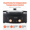VEVOR Hot Pot with Grill, 1800W 2-in-1 Electric Smokeless Grill and Hot Pot, Korean BBQ Shabu Shabu Hotpot with Separate Dual Temperature Control, Non-stick Pan, for 2-8 People Family Dining