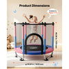 VEVOR 55" Trampoline for Kids, 4.6 FT Toddler Mini Trampoline, 132 lbs Capacity Indoor Outdoor Play Toys with Enclosure Net, Swing, and Basketball Hoop, Christmas Toys Birthday Gifts for Girls Boys