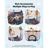 VEVOR 55" Trampoline for Kids, 4.6 FT Toddler Mini Trampoline, 132 lbs Capacity Indoor Outdoor Play Toys with Enclosure Net, Swing, and Basketball Hoop, Christmas Toys Birthday Gifts for Girls Boys