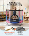 VEVOR 55" Trampoline for Kids, 4.6 FT Toddler Mini Trampoline, 132 lbs Capacity Indoor Outdoor Play Toys with Enclosure Net, Swing, and Basketball Hoop, Christmas Toys Birthday Gifts for Girls Boys