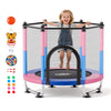 VEVOR 55" Trampoline for Kids, 4.6 FT Toddler Mini Trampoline, 132 lbs Capacity Indoor Outdoor Play Toys with Enclosure Net, Swing, and Basketball Hoop, Christmas Toys Birthday Gifts for Girls Boys