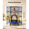 VEVOR 55" Trampoline for Kids, 4.6 FT Toddler Mini Trampoline, 132 lbs Capacity Indoor Outdoor Play Toys with Enclosure Net, Easy to Assemble, Christmas Toys Birthday Gifts for Girls Boys