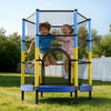 VEVOR 55" Trampoline for Kids, 4.6 FT Toddler Mini Trampoline, 132 lbs Capacity Indoor Outdoor Play Toys with Enclosure Net, Easy to Assemble, Christmas Toys Birthday Gifts for Girls Boys