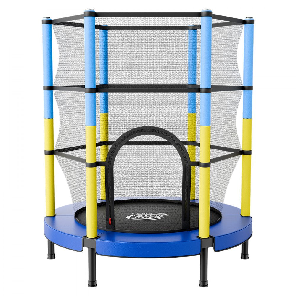 VEVOR 55" Trampoline for Kids, 4.6 FT Toddler Mini Trampoline, 132 lbs Capacity Indoor Outdoor Play Toys with Enclosure Net, Easy to Assemble, Christmas Toys Birthday Gifts for Girls Boys