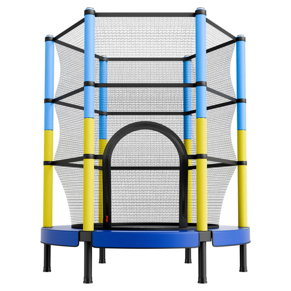 VEVOR 55" Trampoline for Kids, 4.6 FT Toddler Mini Trampoline, 132 lbs Capacity Indoor Outdoor Play Toys with Enclosure Net, Easy to Assemble, Christmas Toys Birthday Gifts for Girls Boys