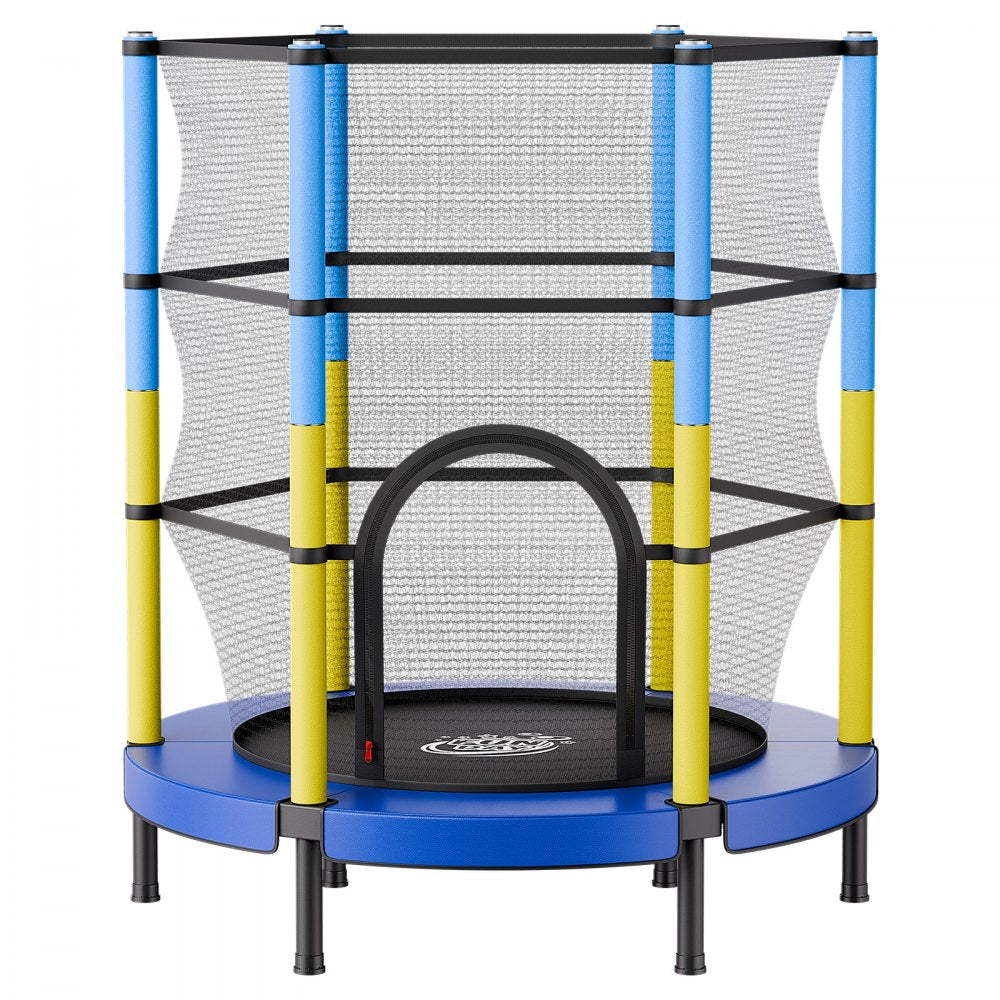 VEVOR 55" Trampoline for Kids, 4.6 FT Toddler Mini Trampoline, 132 lbs Capacity Indoor Outdoor Play Toys with Enclosure Net, Easy to Assemble, Christmas Toys Birthday Gifts for Girls Boys