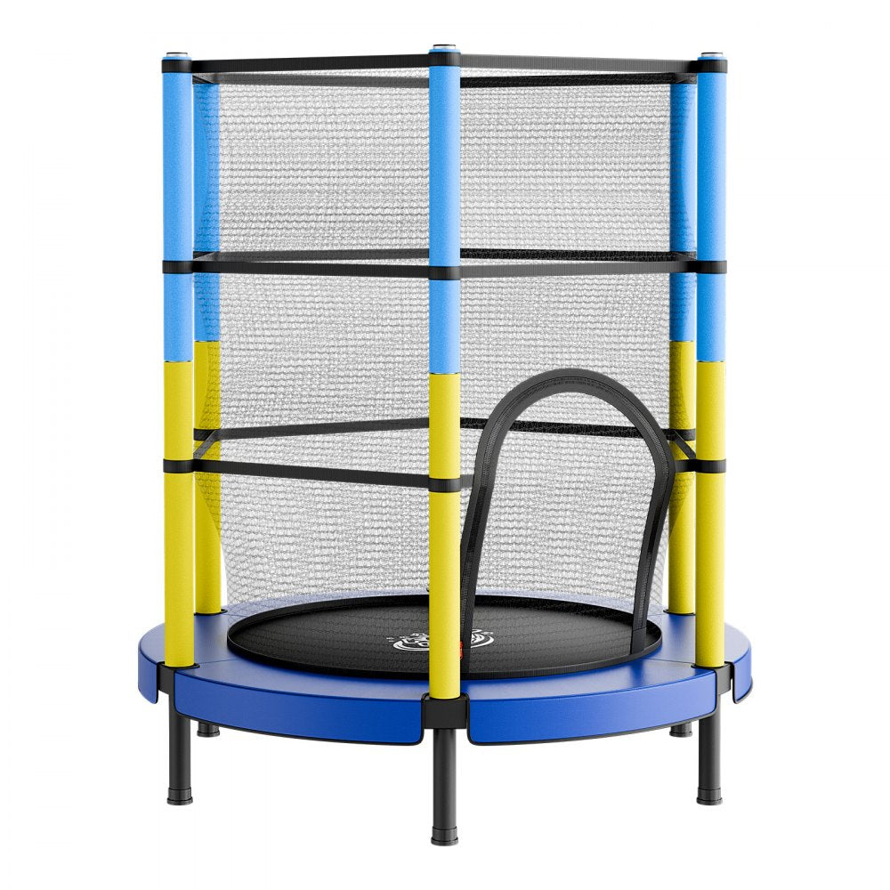 VEVOR 55" Trampoline for Kids, 4.6 FT Toddler Mini Trampoline, 132 lbs Capacity Indoor Outdoor Play Toys with Enclosure Net, Easy to Assemble, Christmas Toys Birthday Gifts for Girls Boys