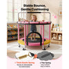 VEVOR 60" Trampoline for Kids, 5 FT Toddler Mini Trampoline, 132 lbs Indoor Outdoor Play Toys with Enclosure Net and Adjustable Gymnastics Bar, Christmas Toys Birthday Gifts for Girls Boys