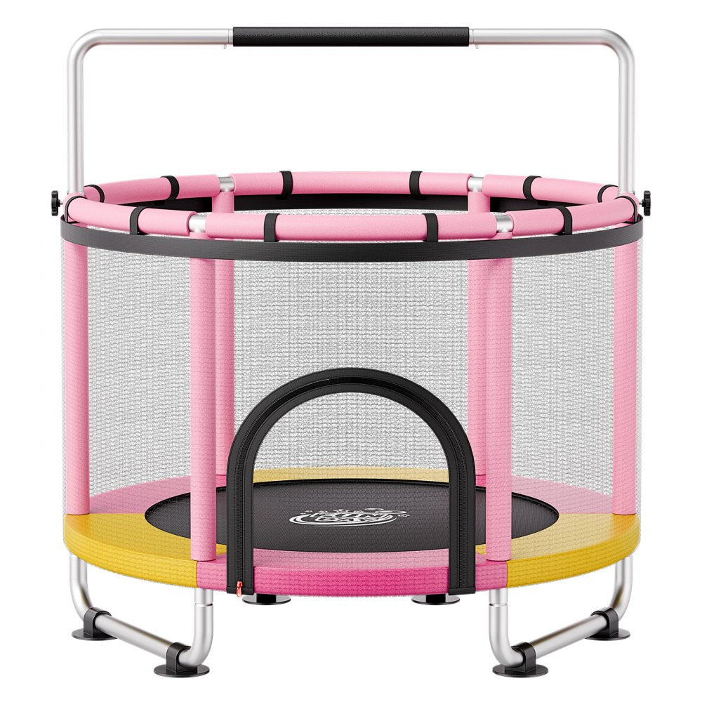 VEVOR 60" Trampoline for Kids, 5 FT Toddler Mini Trampoline, 132 lbs Indoor Outdoor Play Toys with Enclosure Net and Adjustable Gymnastics Bar, Christmas Toys Birthday Gifts for Girls Boys