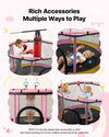 VEVOR 60" Trampoline for Kids, 5 FT Toddler Mini Trampoline, 132 lbs Indoor Outdoor Play Toys with Enclosure Net and Adjustable Gymnastics Bar, Christmas Toys Birthday Gifts for Girls Boys