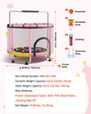 VEVOR 60" Trampoline for Kids, 5 FT Toddler Mini Trampoline, 132 lbs Indoor Outdoor Play Toys with Enclosure Net and Adjustable Gymnastics Bar, Christmas Toys Birthday Gifts for Girls Boys