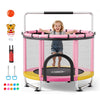VEVOR 60" Trampoline for Kids, 5 FT Toddler Mini Trampoline, 132 lbs Indoor Outdoor Play Toys with Enclosure Net and Adjustable Gymnastics Bar, Christmas Toys Birthday Gifts for Girls Boys