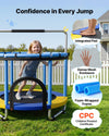 VEVOR 60" Trampoline for Kids, 5 FT Toddler Mini Trampoline, 132 lbs Indoor Outdoor Play Toys with Enclosure Net and Adjustable Gymnastics Bar, Christmas Toys Birthday Gifts for Girls Boys